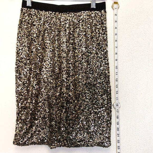Maurices Skirt Small Black Silver Sequin Stretch Party Club Midi Pencil Allover - Picture 2 of 8